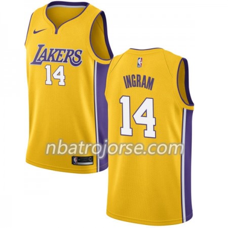 Män Los Angeles Lakers Tröja Brandon Ingram 14 Nike 2017-18 Guld Swingman